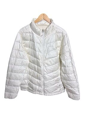 Eddie Bauer White Packable Down Puffer Jacket Coat Women's XL/XXL